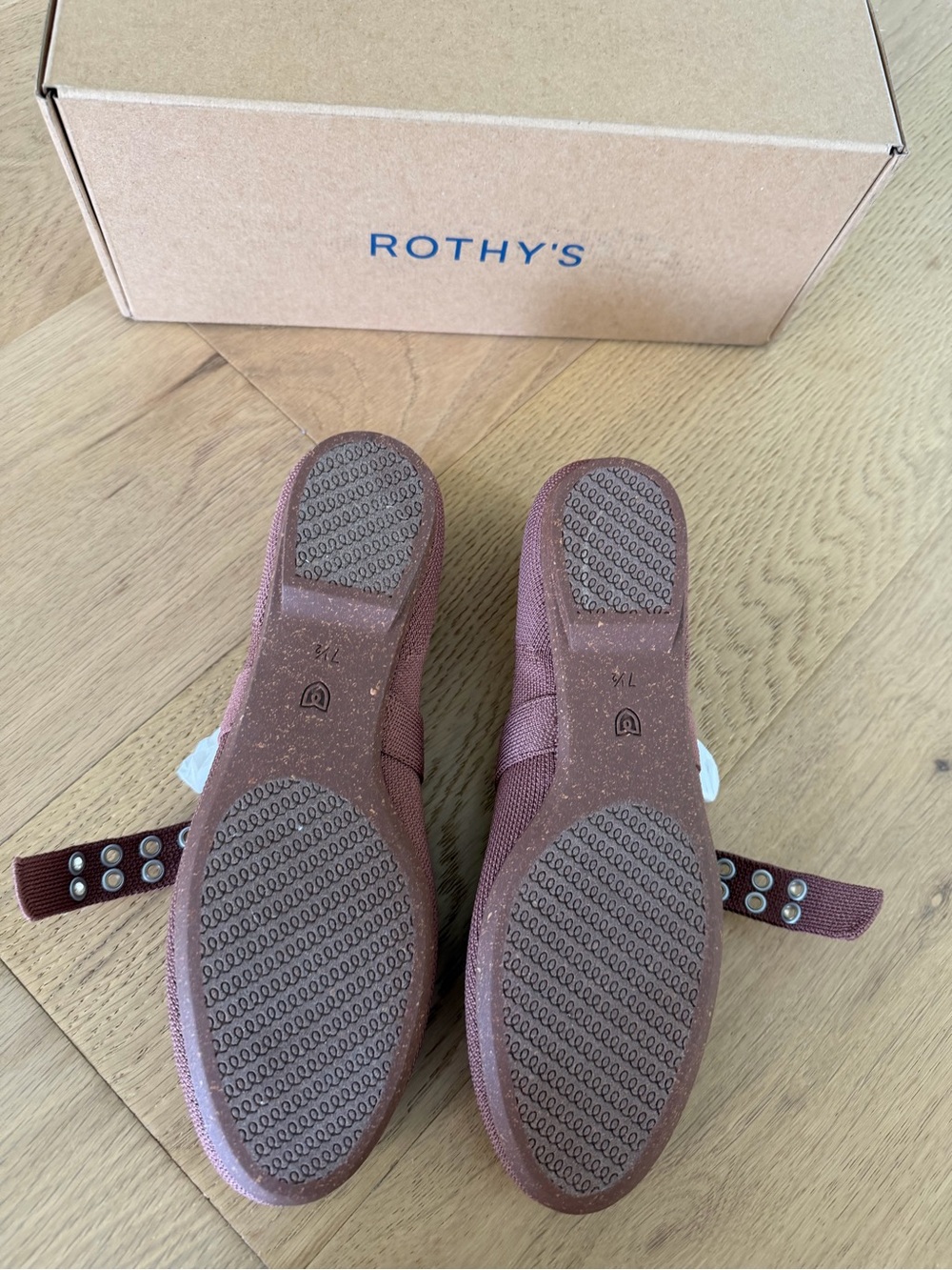 Rothy's Rose Pink Mary Jane Flats with Gold Buckle - Picture 3 of 4